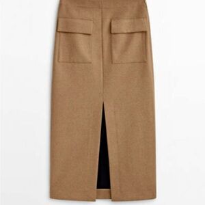 Massimo Dutti Camel Wool Skirt